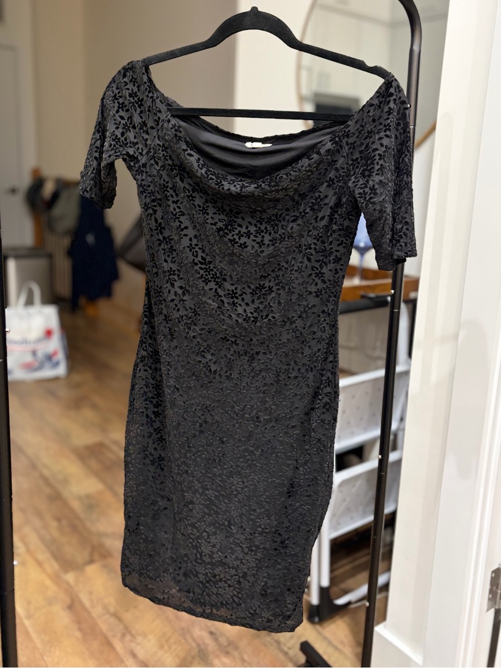 Off-the-Shoulder / Boat Neck Midi Dress